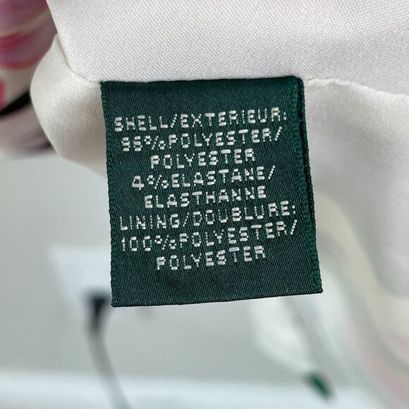 Ralph Lauren Womens Plus 16 Floral Satin Sheath Dress Sleeveless V Neck Cocktail - Picture 5 of 9